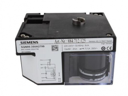 Привод воздушной заслонки Siemens SQN90.350A2799